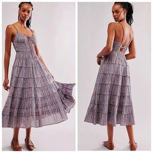 Free People Going Steady Midi Dress size Large